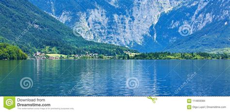 Hallstattersee Lake Hallstatt Austria Picturesque Panorama Stock Photo