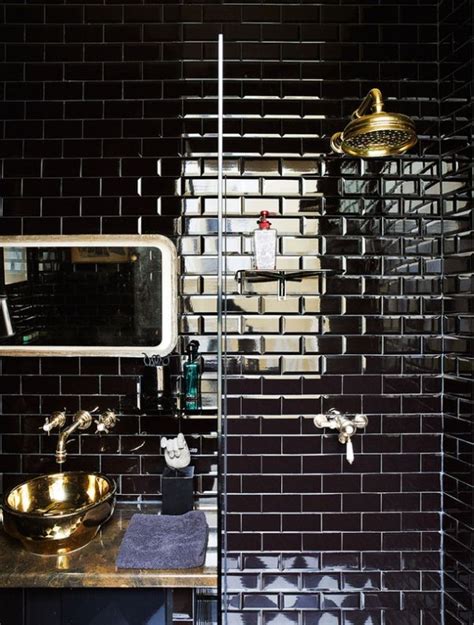 31 Shiny Black Bathroom Tiles Ideas And Pictures