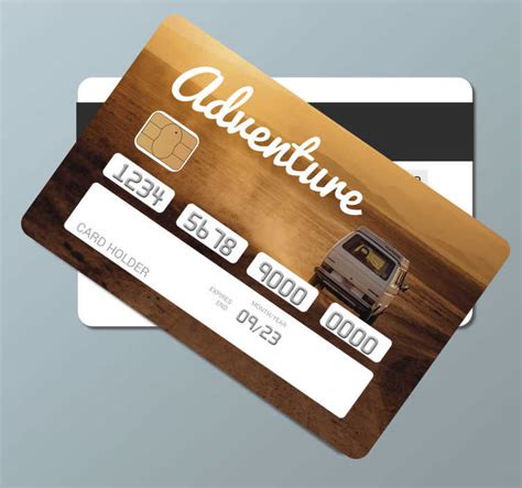 Vinilo de tarjeta de crédito frase e imagen de aventura TenVinilo
