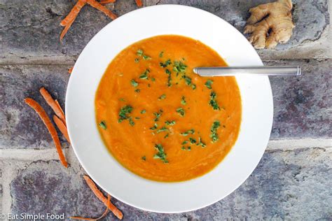 Creamy Coconut Carrot And Ginger Soup Recipe Eat Simple Food