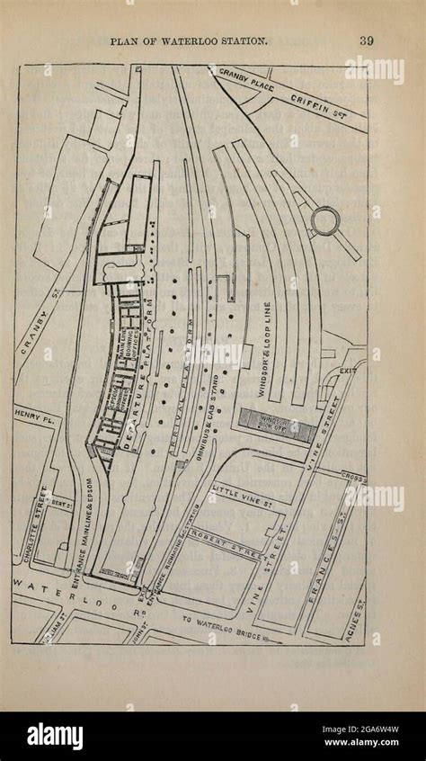 Plan Of Waterloo Station From The Book London And Its Environs A