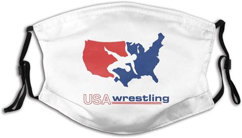 Usa Wrestling Face Mask Reusable And Adjustable Face Covering With 2