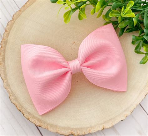 Pink Hair Bow Solid Pink Bow Pink Hair Bow For Girls Pink Etsy