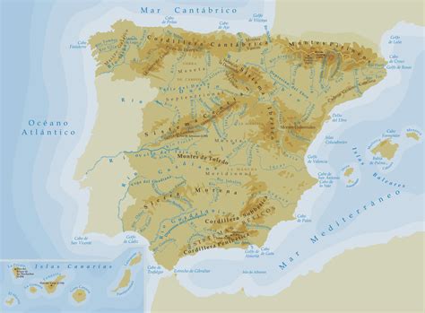 La Mina 4º De Primaria Mapa FÍsico De EspaÑa 1