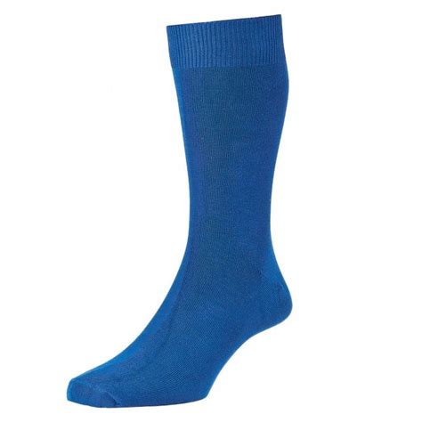 Plain Blue Mens Socks Hj Hall Supersoft Bamboo Premium Collection