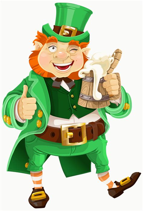 St Patricks Day Leprechaun With Beer Transparent Png Clip Art Image