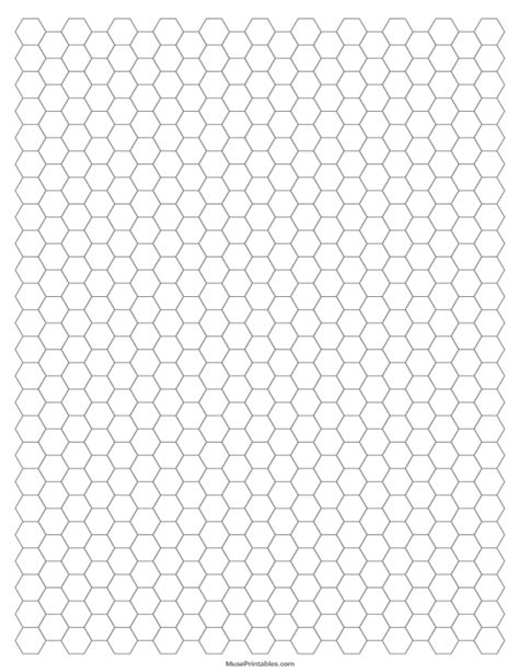Printable 14 Inch Gray Hexagon Graph Paper For Letter Paper