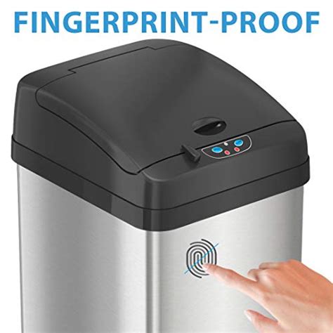 Itouchless 13 Gallon Touchless Sensor Trash Can With Absorbx Odor