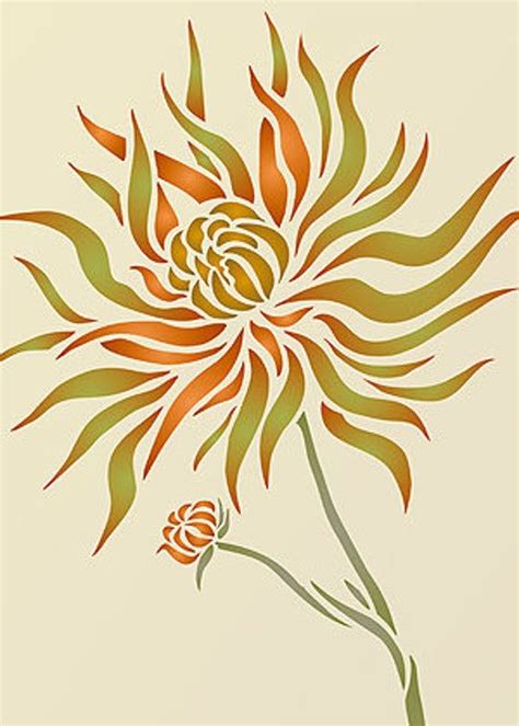 Chrysanthemum Flower Stencil 2 Artofit