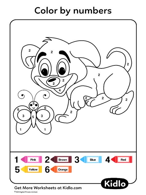 Color By Numbers Dogs Worksheet 18