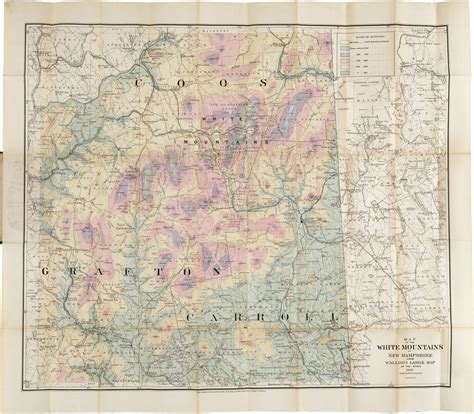 Important Map Of The White Mountains By Henry Walling Rare And Antique Maps
