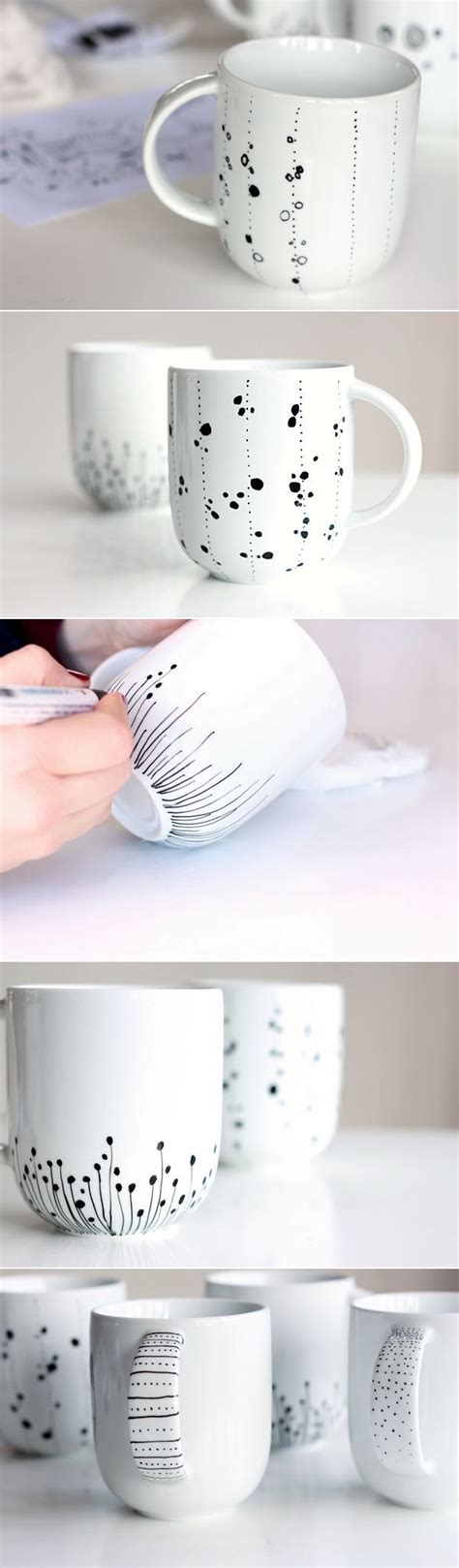 How To Decorate A Coffee Mug Using A Porcelain Marker Diy Mugs Diy