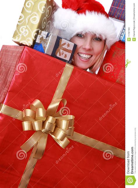 the woman as the holiday present stock image image of decoration isolated 11787783
