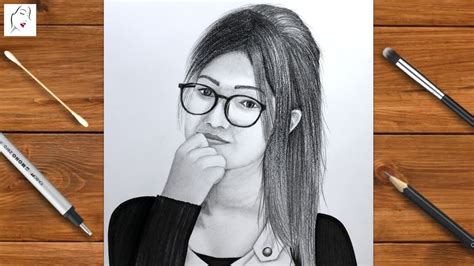 How To Draw A Beautiful Glasses Girl Girl Drawing Pencil Sketch Drawing The Crazy Sketcher