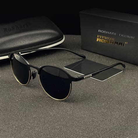 Roshari Original Brand Round Polarized Sunglasses For Men And Women Small Glasses A95 Shopee