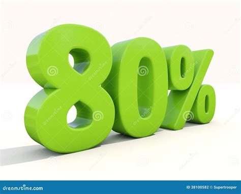 80 Percentage Rate Icon On A White Background Stock Photo Image Of
