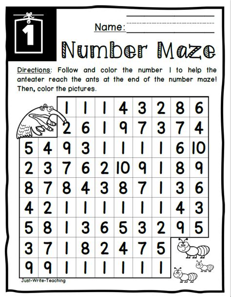 Number Mazes For Number Recognition Practice 20 Activities Made By