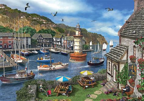 Kjøp Falcon Deluxe Summertime Harbour Jigsaw Puzzle 1000 Pieces