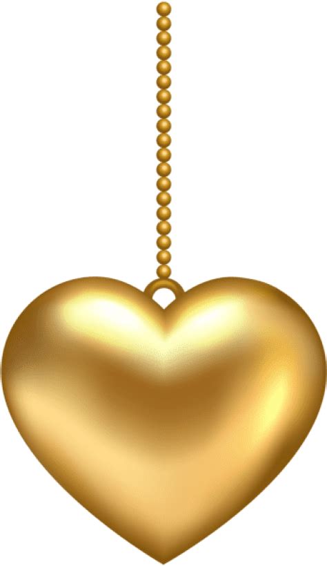 Golden Heart Png Clipart Large Size Png Image Pikpng Images And