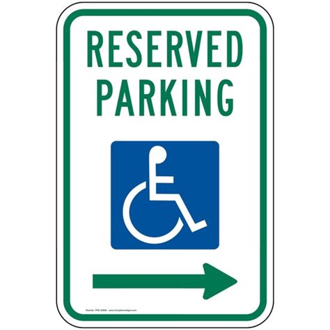 Ada Sign Or Label Reserved Parking Pke 20890 Easy Ordering