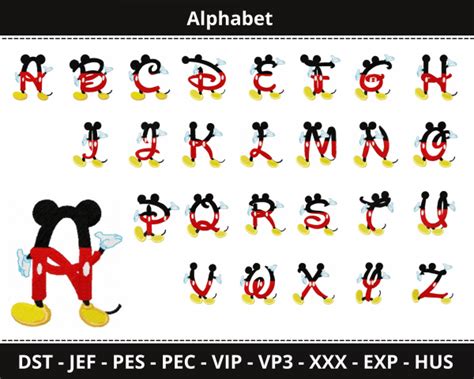 Free Mickey Alphabet Embroidery Design Bundle Monogram Font