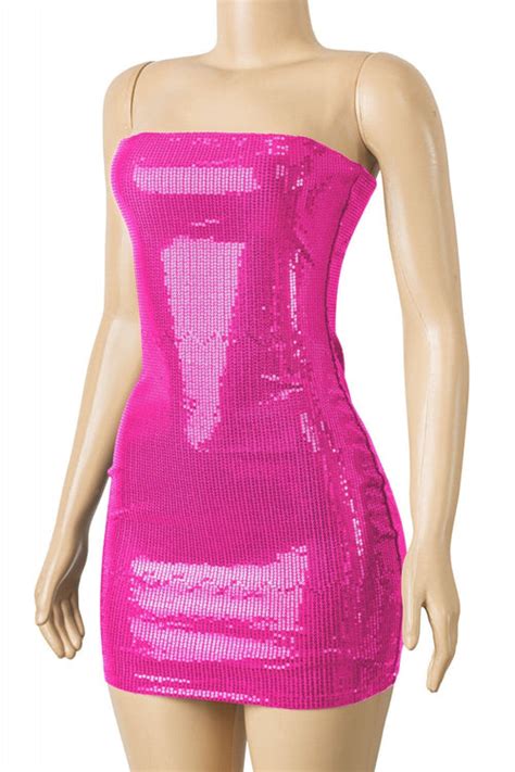 Holiday Hottie Sequin Strapless Mini Dress Fuchsia Style Delivers