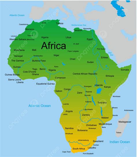 รูปแผนที่ของรัฐฉลากทวีปแอฟริกา เวกเตอร์ Png ทวีป ฉลาก สถานะภาพ Png