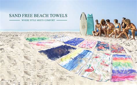 kolliee sand free beach towels portable colorful compact beach towels absorbent pool