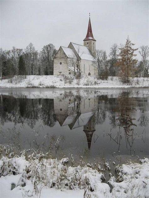 Church Reflections Winter Scenes Pinterest