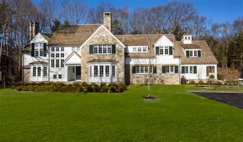 Million Newly Built Stone Shingle Colonial Mansion In Weston MA Homes Of The Rich