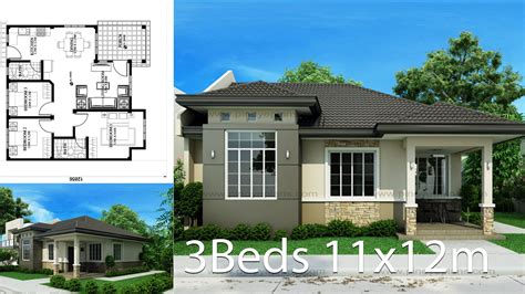 Modern House Design Plan 75x75m With 3beds Home Ideas Ca2