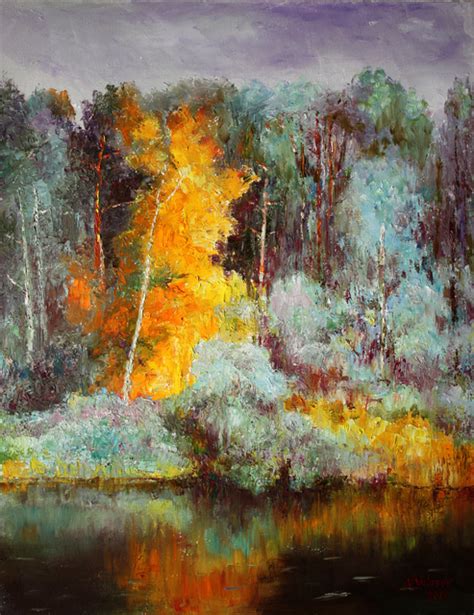 Autumn Forest Oil Painting By Vladimir Volosov