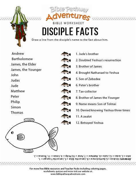 People need this kind of organizers. Printable Disciple Facts worksheet for Kids | Bible ...