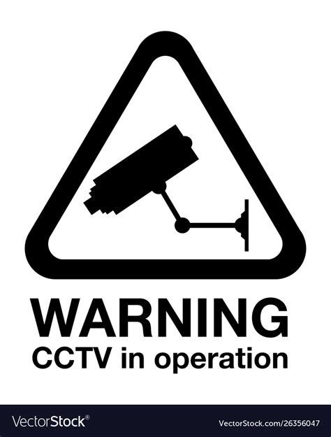 Cctv Warning Sign Royalty Free Vector Image Vectorstock