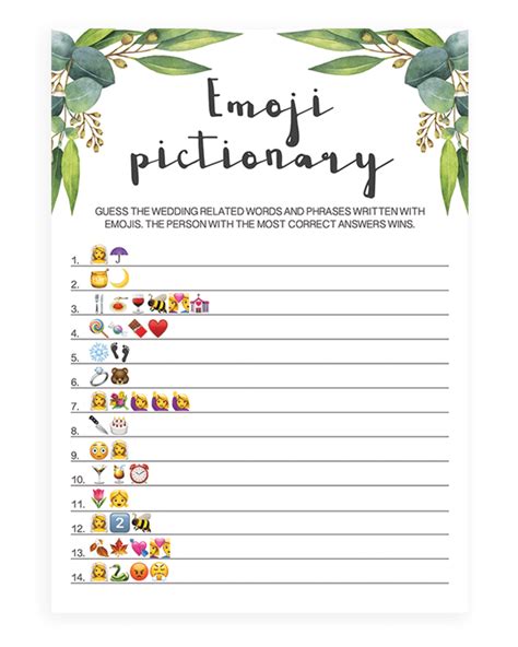 Free Printable Bridal Emoji Pictionary Free Pdf Printable Word Searches
