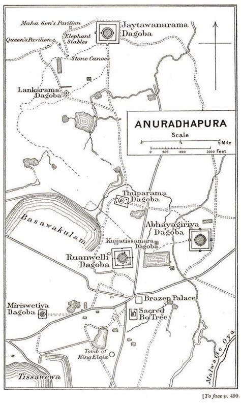 Old Map Of Anuradhapura Sri Lanka 1909