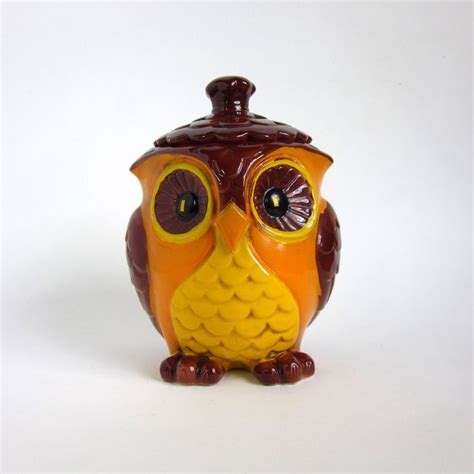 Hh Japan Ceramic Owl Cookie Jar 60s Etsy Owl Cookie Jar Ceramic Owl Owl Kitchen
