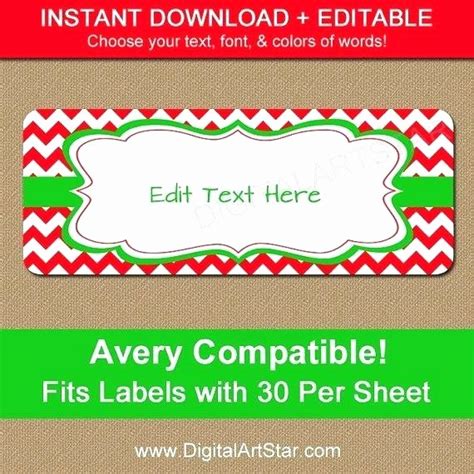 50 Avery 8160 Christmas T Labels