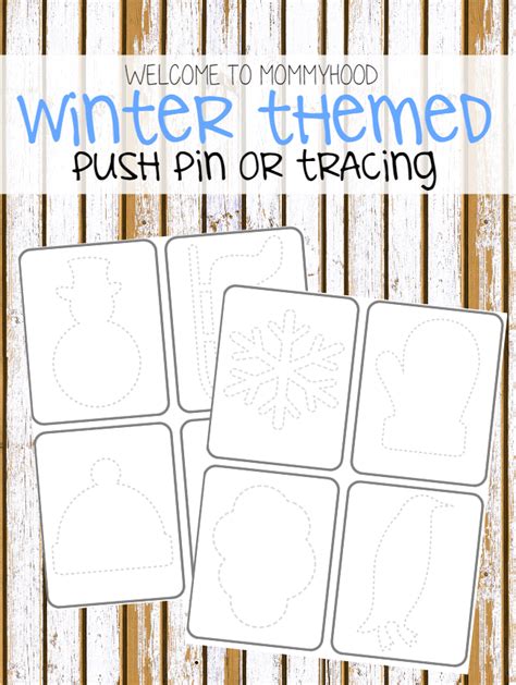 Winter Push Pin Or Tracing Printables For Winter Learning Activities