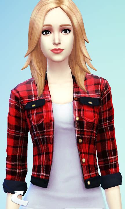 By Jsboutique Red Plaid Jacket With Images Sims 4 Sims 4