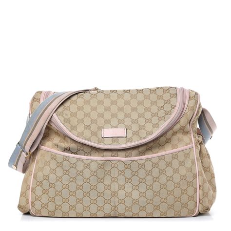 Gucci Monogram Web Diaper Bag Pink 472102