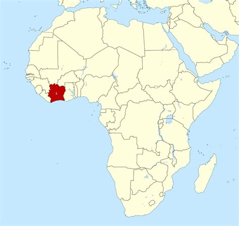 Large Location Map Of Cote Divoire In Africa Cote Divoire Africa