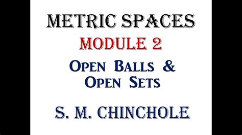 Metric Spaces Module 2 Open Balls Closed Balls Open Sets Closed