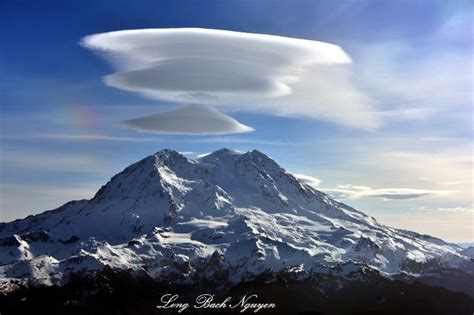 Mount Rainier With Standing Lenticular Clouds National Park