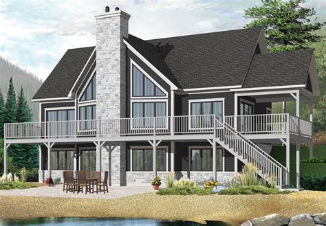 This look is all about a relaxed and simple life. Reverse Living Lake Style House Plan 7544: The Lakeshore