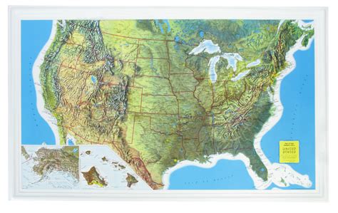 Us Rand Mcnally 3d Raised Relief Map
