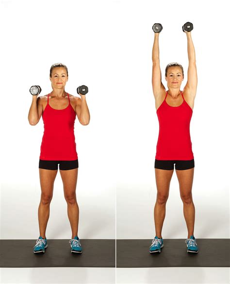 Overhead Shoulder Press Hold A Dumbbell In Each Hand Just Above The Shoulders Palms Facing In