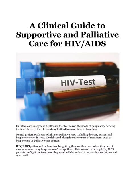 Ppt A Clinical Guide To Supportive And Palliative Care For Hivaids