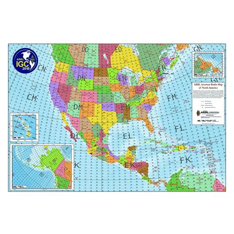 Amateur Radio Books IGC North American Wall Map 9877 GPSCentral Ca
