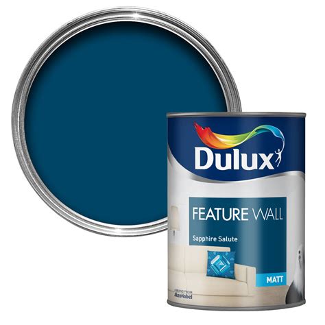 1st madison (with rhys britton). Dulux Feature wall Sapphire salute Matt Emulsion paint 1 ...